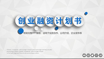 商务创业融资计划书PPT模板