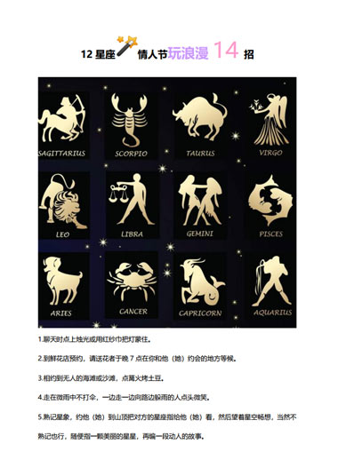 12星座情人节玩浪漫14招模板
