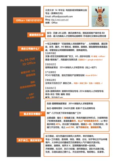 创意内容互联网风格简历模板