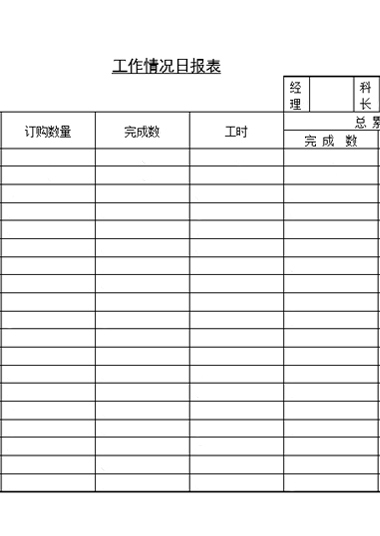 工作情况日报表模板