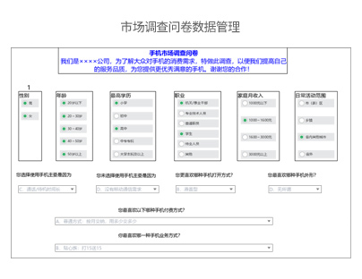 市场调查问卷数据管理