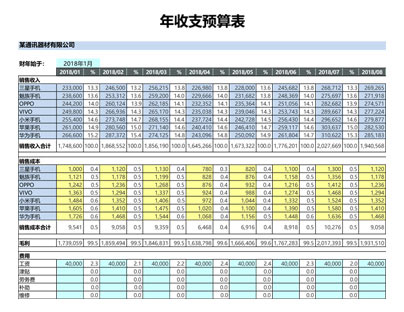 年度收支预算表