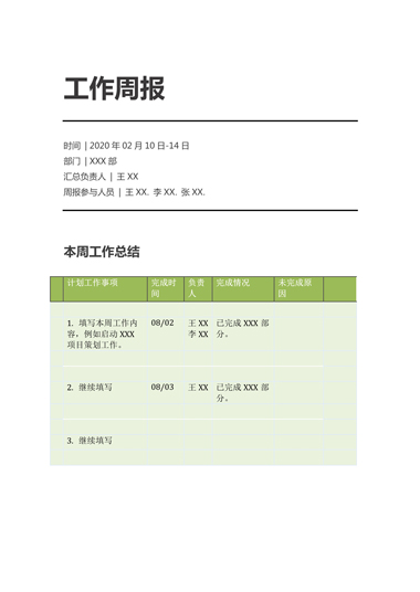 工作周报