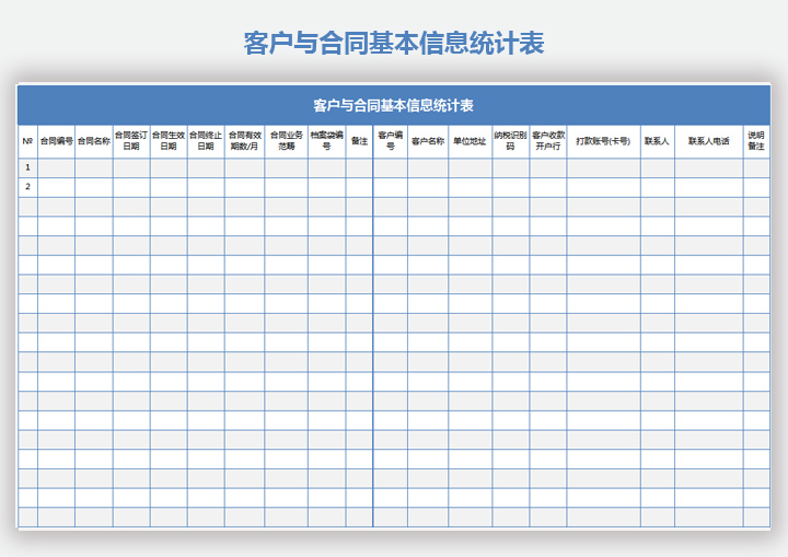 客户与合同基本信息统计表
