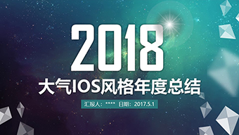 大气ios风年度总结PPT模板