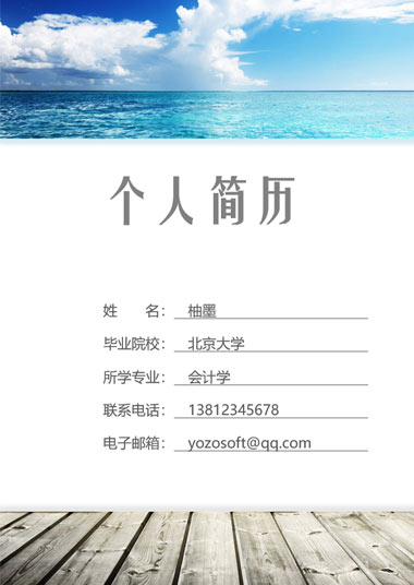 海景房会计通用简历模板